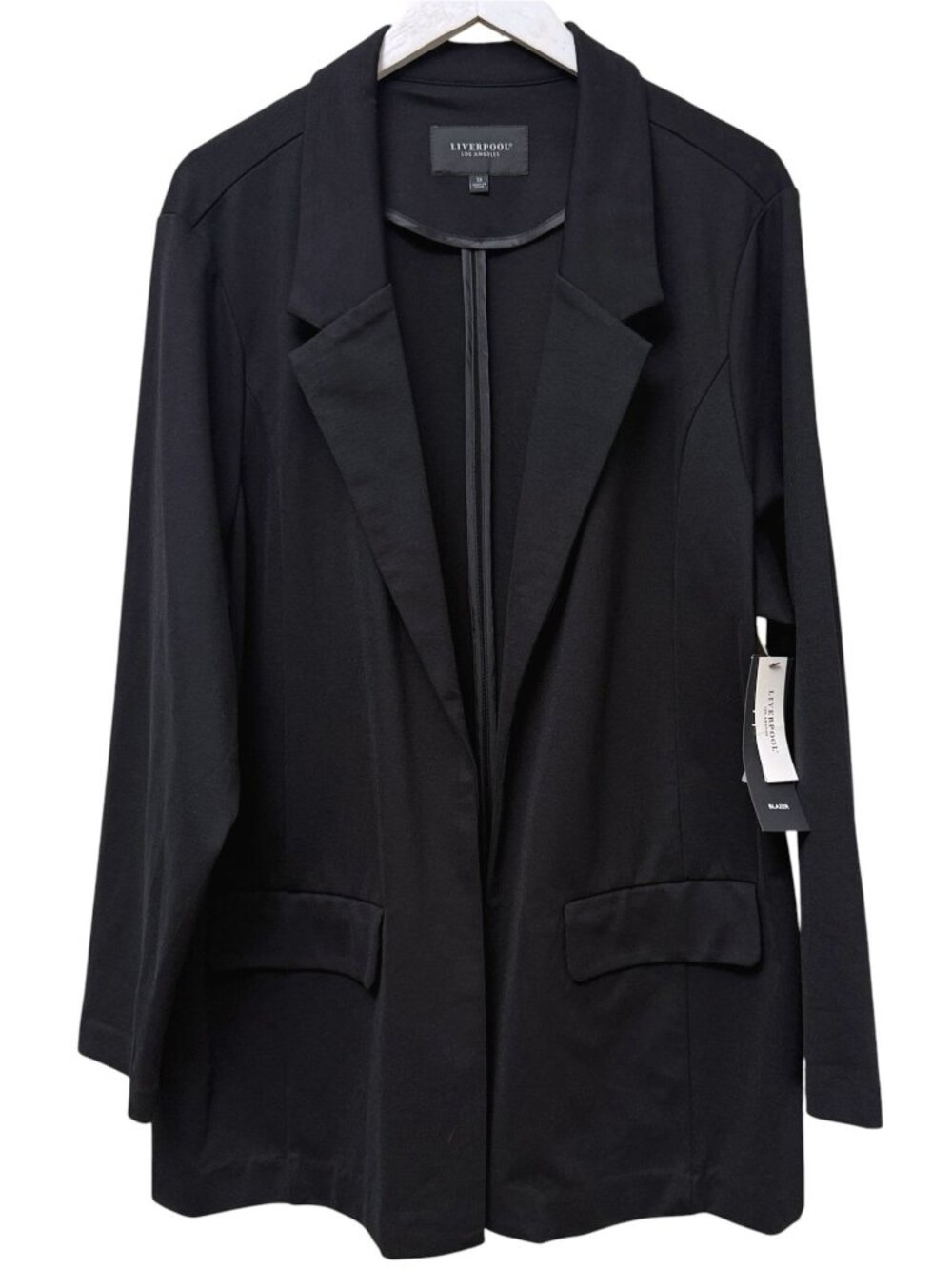 Liverpool Ponte Knit Blazer Plus Size 3X  Black Jacket Open Career Business NWT